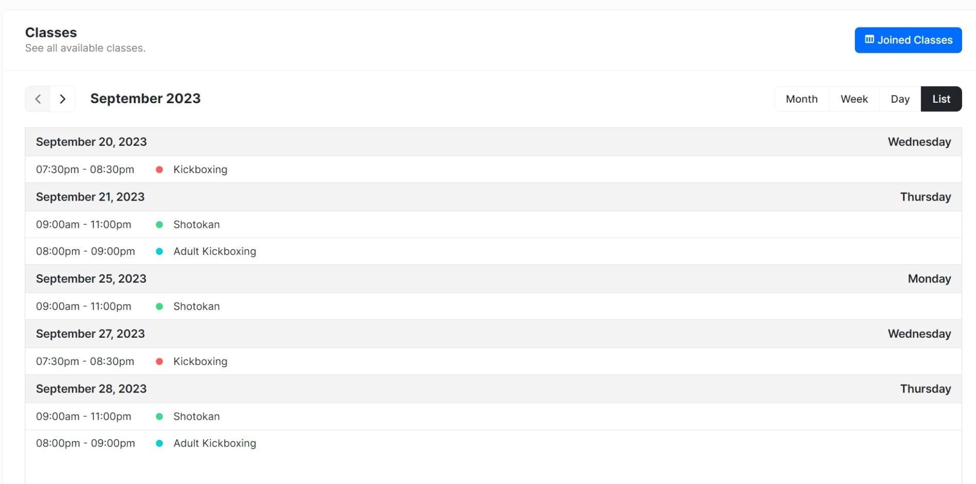 ClubManager-Attendance-List